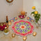 Reusable MDF Rangoli Mat with Wooden Base